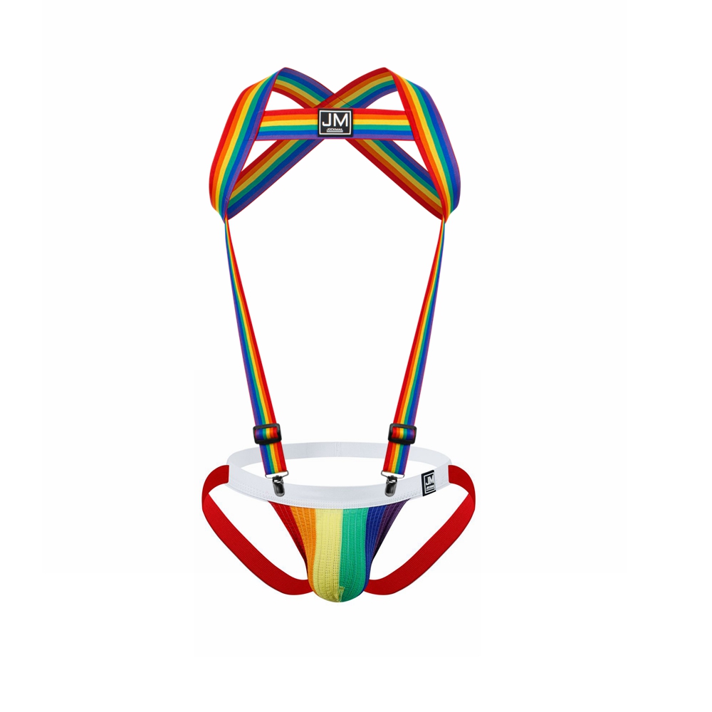 Jockstrap Athletic - Arnés de cuerpo de arcoíris, correa